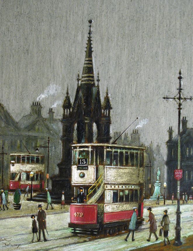 Arthur Delaney - “Trams in Albert Square” | MasterArt